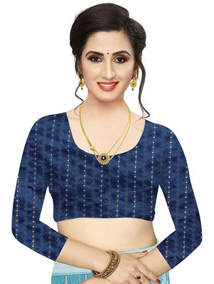 blue cotton silk handloom saree with blouse - 18043700 - Standard Image - 3