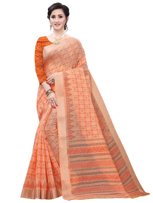 lace work handloom saree with blouse - 18043702 - Standard Image - 1