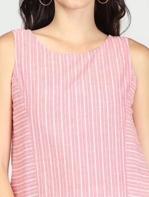 round neck striped top - 18044200 - Standard Image - 5