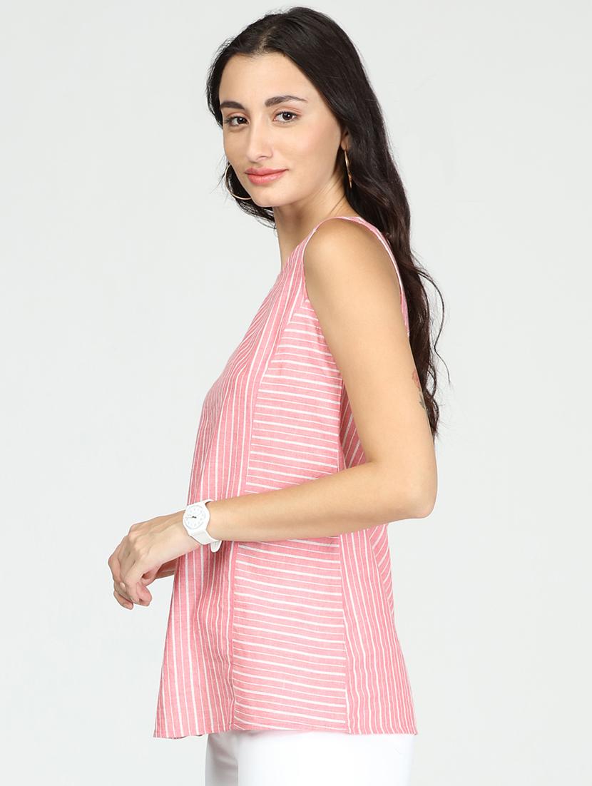 round neck striped top - 18044200 - Zoom Image - 2