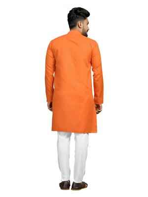orange solid kurta pyjama set - 18044410 - Standard Image - 3