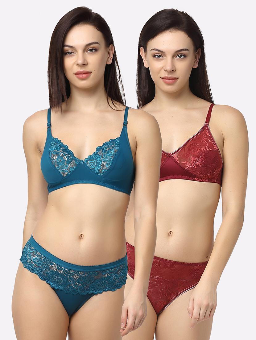set of 2laced bra & panty set - 18045087 - Zoom Image - 1