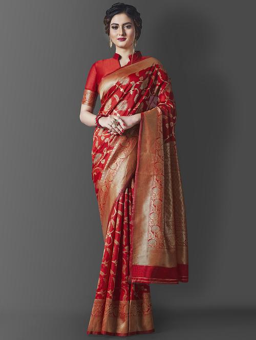 jacquard work banarasi saree with blouse - 18045969 - Standard Image - 1