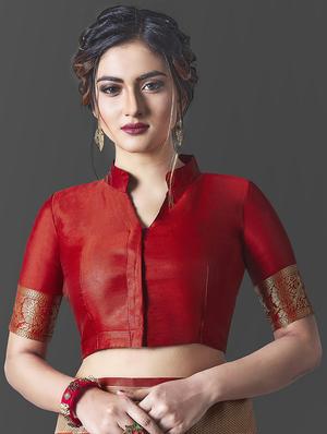 jacquard work banarasi saree with blouse - 18045969 - Standard Image - 3