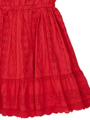 red lace detailed solid frock - 18047096 - Standard Image - 4