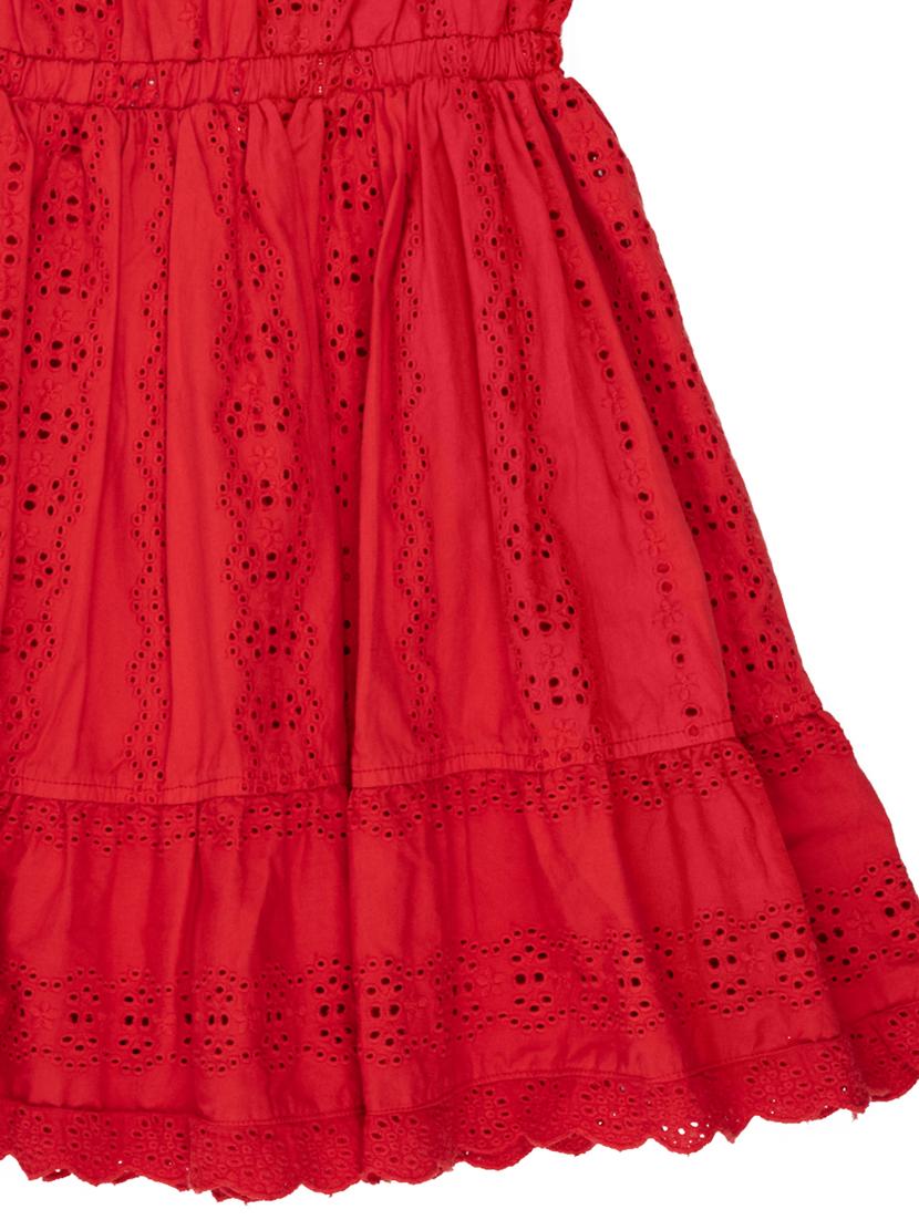 red lace detailed solid frock - 18047096 - Zoom Image - 4