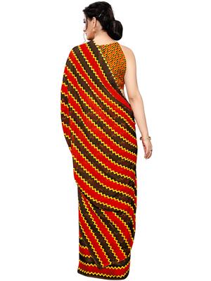 chevron printed saree with blouse - 18047938 - Standard Image - 2