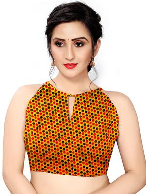 chevron printed saree with blouse - 18047938 - Standard Image - 3