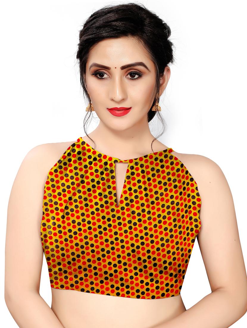chevron printed saree with blouse - 18047938 - Zoom Image - 3
