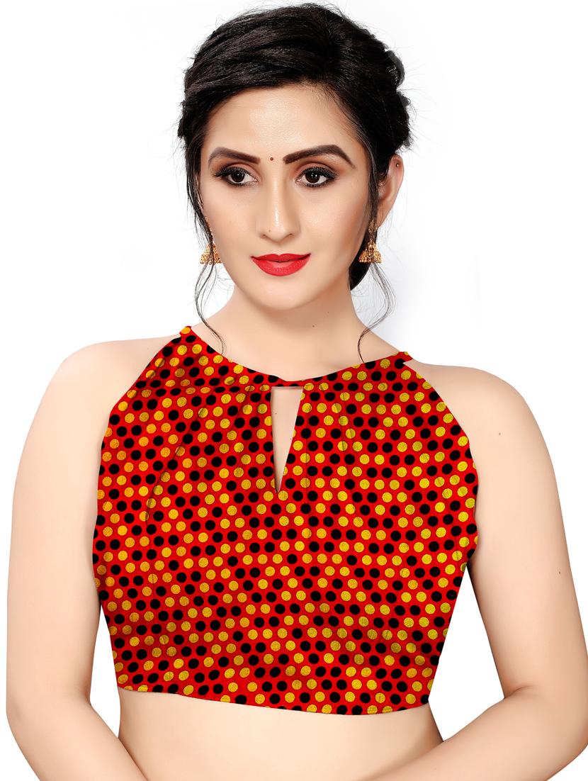 abstract printed saree with blouse - 18047968 - Zoom Image - 3