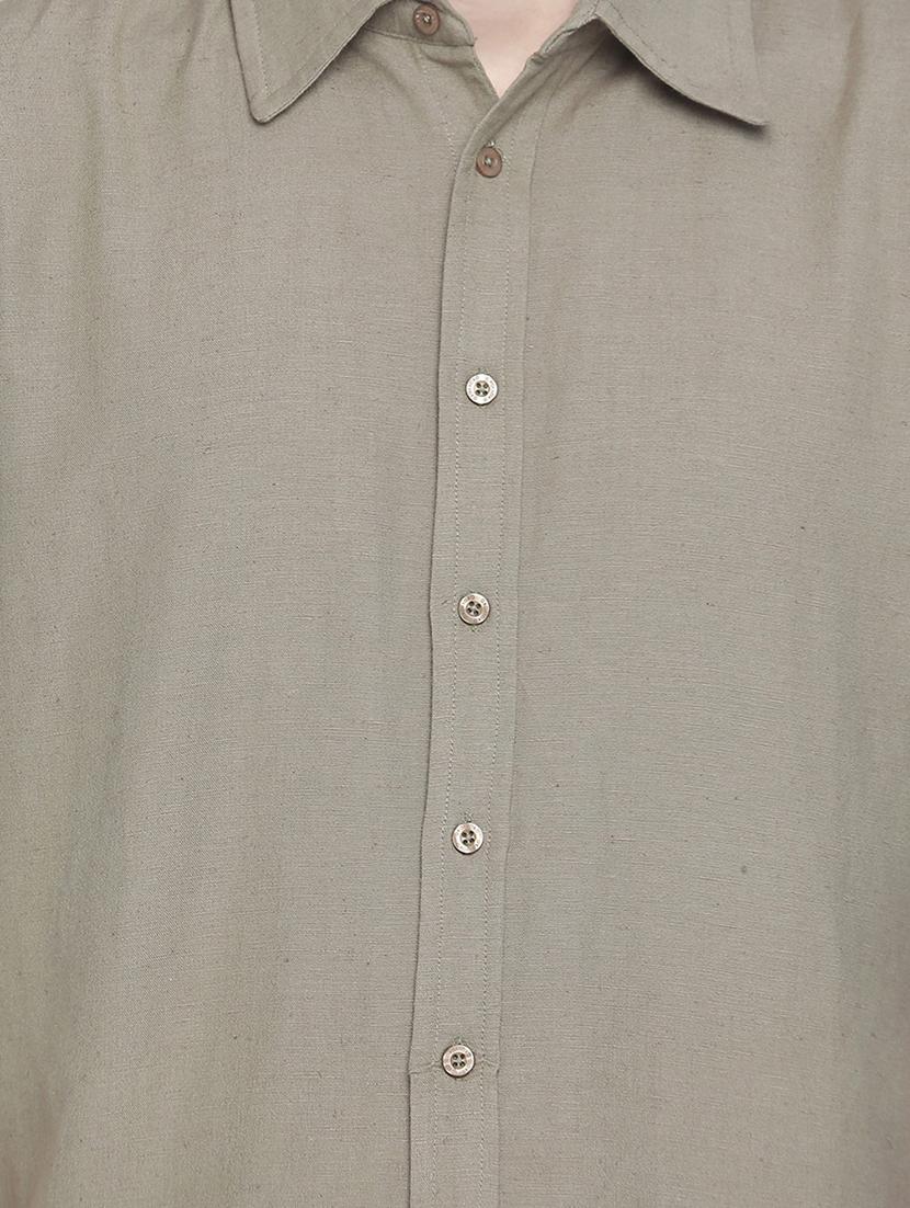 green solid casual shirt - 18048166 - Zoom Image - 5