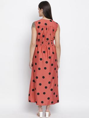v-neck polka dot a-line dress - 18048204 - Standard Image - 4