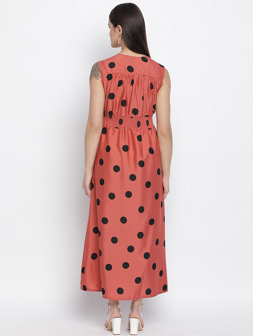 v-neck polka dot a-line dress - 18048204 - Zoom Image - 4
