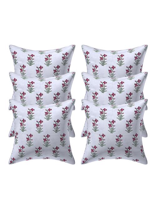 texstylers pure cotton assorted reversible all over print 16x16 inches jaipuri cushion cover, set of 6 - 18048649 - Standard Image - 1