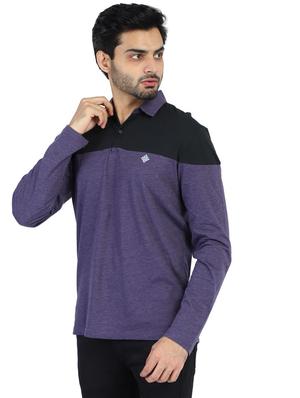 purple color polo t-shirt - 18048783 - Standard Image - 2