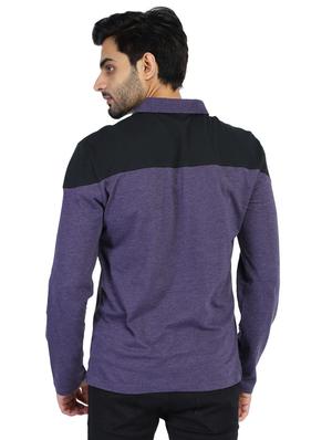 purple color polo t-shirt - 18048783 - Standard Image - 3
