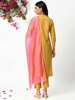 yellow cotton suit set - 18049185 - Standard Image - 3