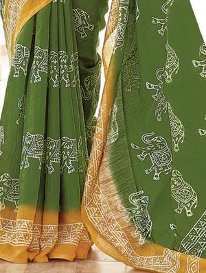 conversational printed saree with blouse - 18049445 - Standard Image - 2
