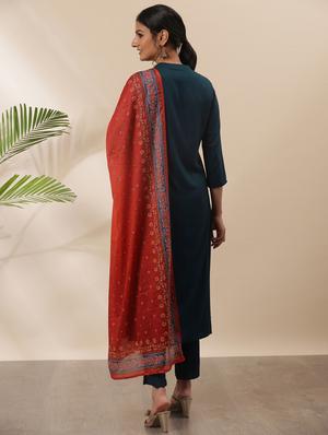 teal solid suit set - 18050131 - Standard Image - 3