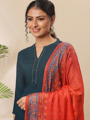 teal solid suit set - 18050131 - Standard Image - 4