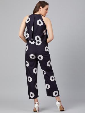 v-neck printed full leg jumpsuit - 18051423 - Standard Image - 3