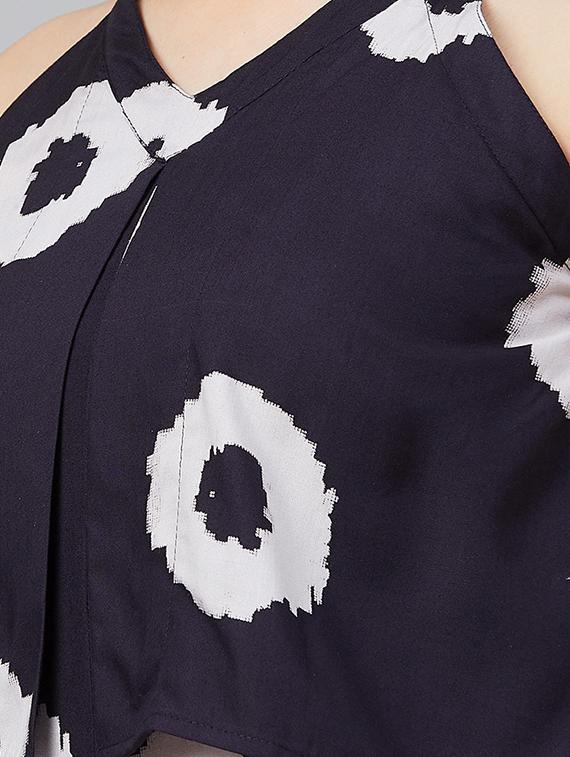 v-neck printed full leg jumpsuit - 18051423 - Zoom Image - 4
