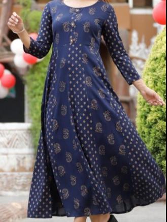 meboo women reyon long kurti - 18051515 - Very Small Image - 1