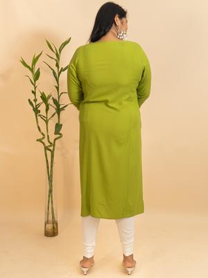 rayon plus size pink printed kurta/kurti - 18051563 - Standard Image - 2