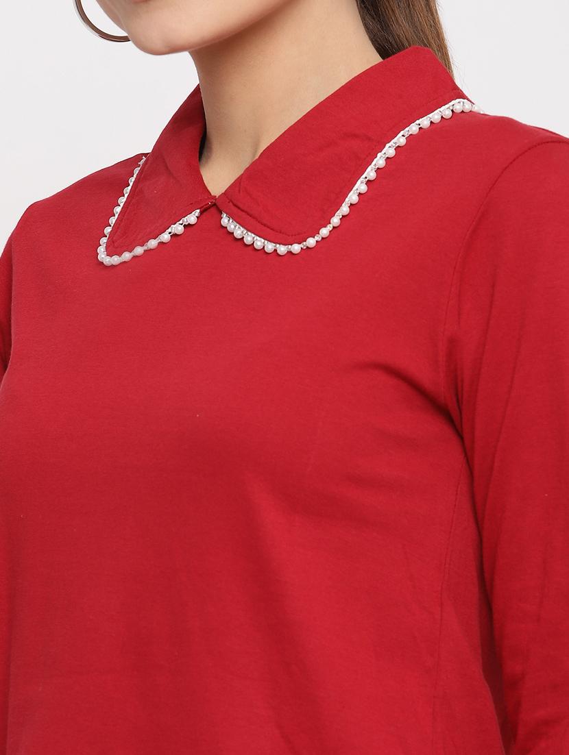 peter pan collar color block top - 18051693 - Zoom Image - 5