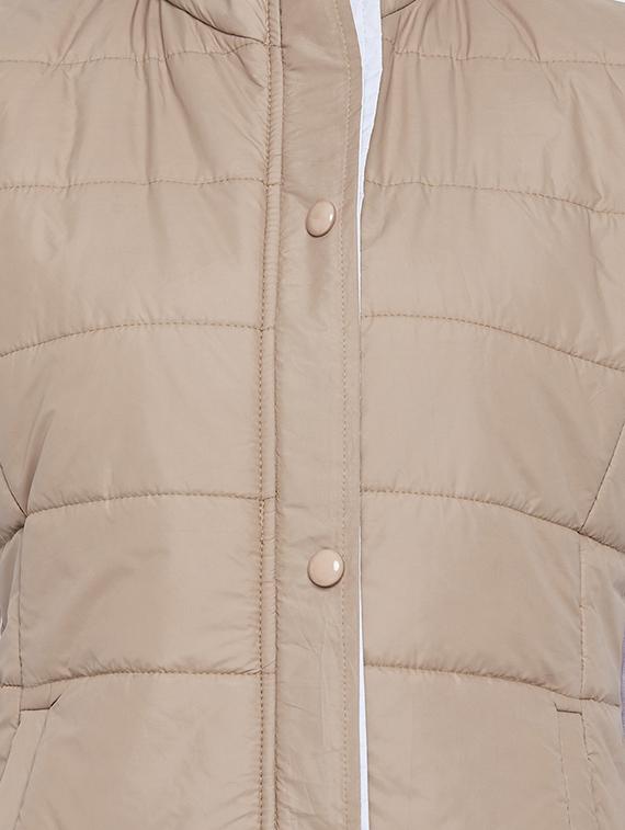 beige solid jacket - 18052302 - Zoom Image - 5