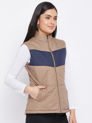 beige color block jacket - 18052303 - Standard Image - 2