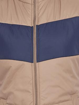 beige color block jacket - 18052303 - Standard Image - 5