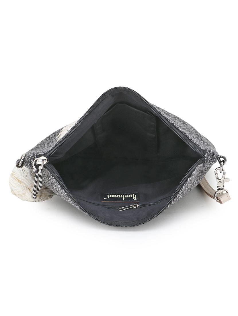 grey canvas regular sling bag - 18053622 - Zoom Image - 3