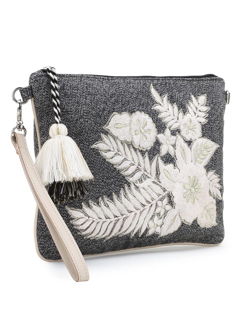 grey canvas regular sling bag - 18053622 - Zoom Image - 5
