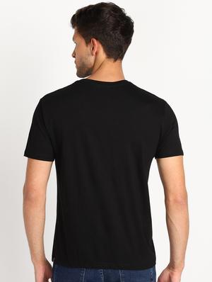 black v-neck solid t-shirt - 18053715 - Standard Image - 3