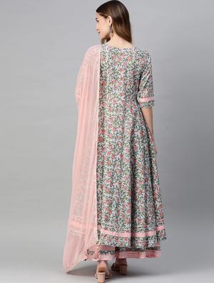 blue cotton kurta palazzo set - 18054212 - Standard Image - 3