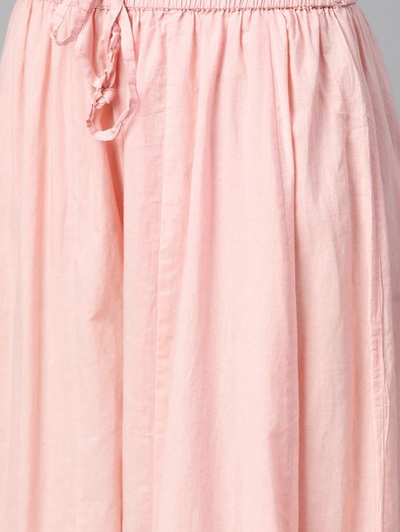 blue cotton kurta palazzo set - 18054212 - Zoom Image - 4