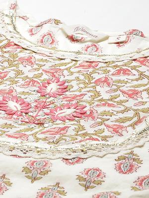 cream cotton kurta pant set - 18054224 - Standard Image - 5