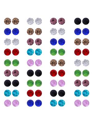 stud earring fancy look multicolor diamond designee set of 36 - 18054751 - Standard Image - 3