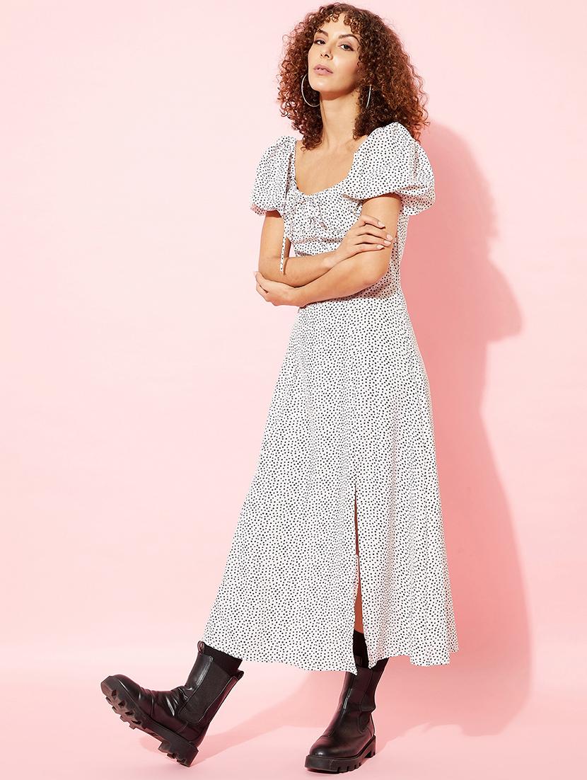 square neck printed a-line dress - 18055683 - Zoom Image - 2