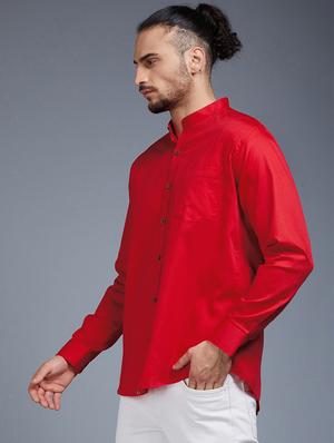 red solid casual shirt - 18056280 - Standard Image - 2