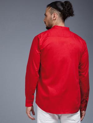 red solid casual shirt - 18056280 - Standard Image - 3