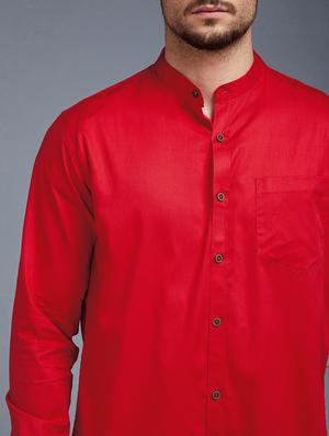 red solid casual shirt - 18056280 - Standard Image - 5