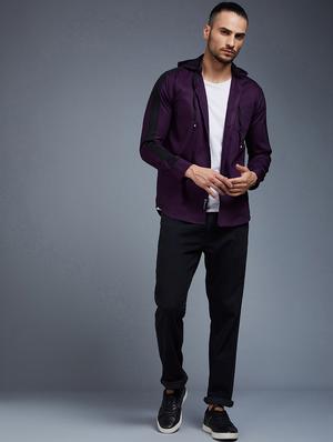 purple solid casual shirt - 18056284 - Standard Image - 4