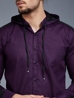 purple solid casual shirt - 18056284 - Standard Image - 5