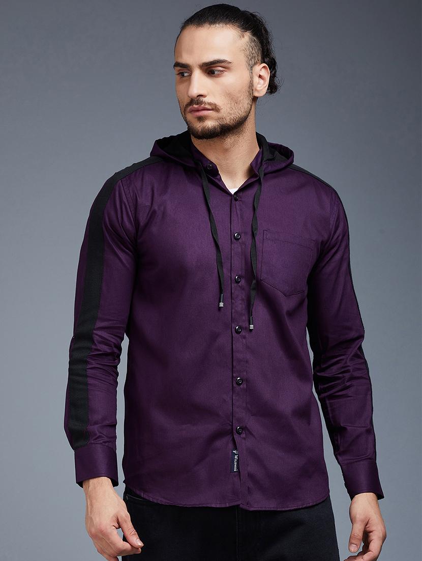 purple solid casual shirt - 18056284 - Zoom Image - 1