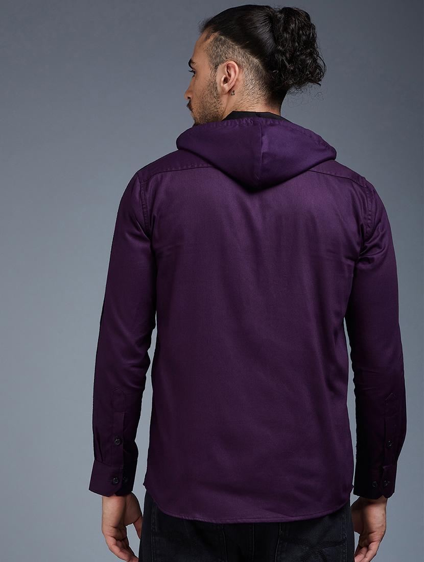 purple solid casual shirt - 18056284 - Zoom Image - 3
