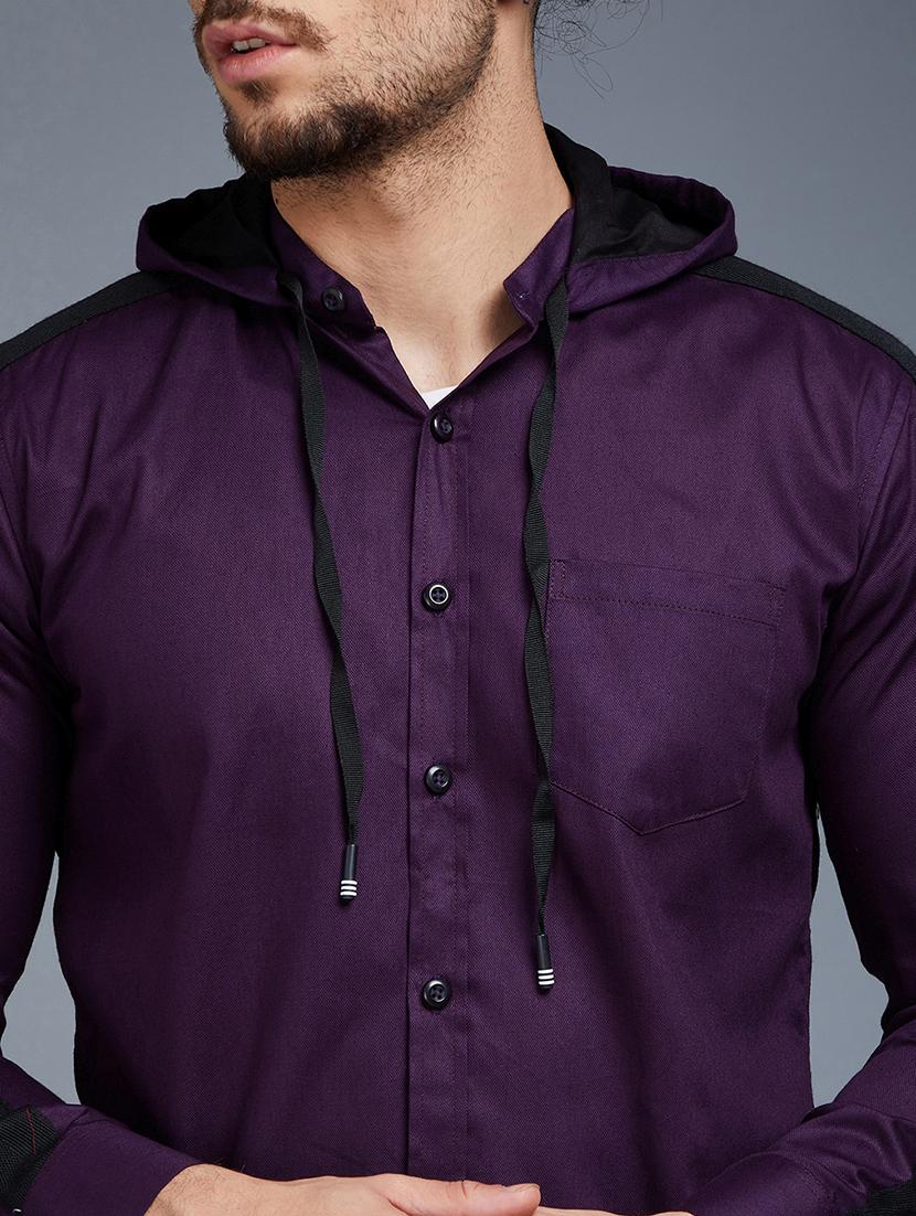 purple solid casual shirt - 18056284 - Zoom Image - 5