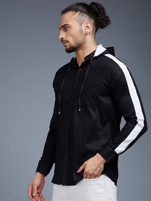 black solid casual shirt - 18056289 - Standard Image - 2