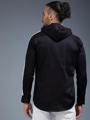 black solid casual shirt - 18056289 - Standard Image - 3